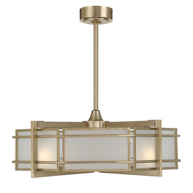 Savoy House Canada - Four Light Fan D'Lier - Canterbury - Noble Brass- Union Lighting Luminaires Decor
