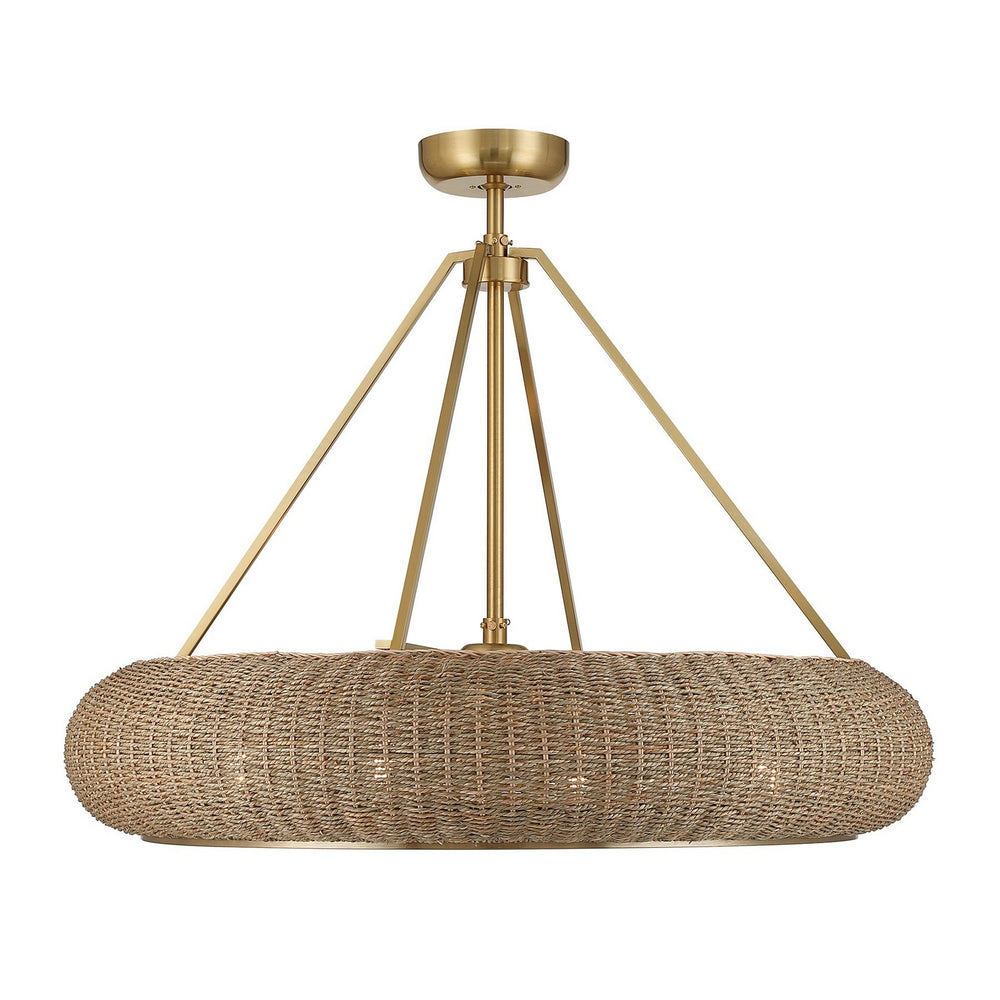 Savoy House - Four Light Fan D'Lier - Gaia - Warm Brass- Union Lighting Luminaires Decor