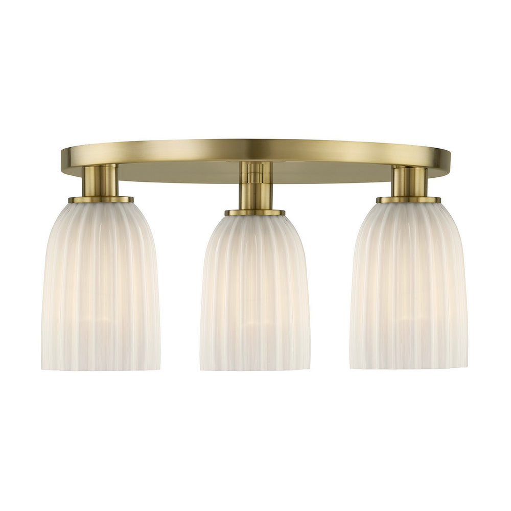 Savoy House - Three Light Flush Mount - Baldwin - Noble Brass- Union Lighting Luminaires Decor