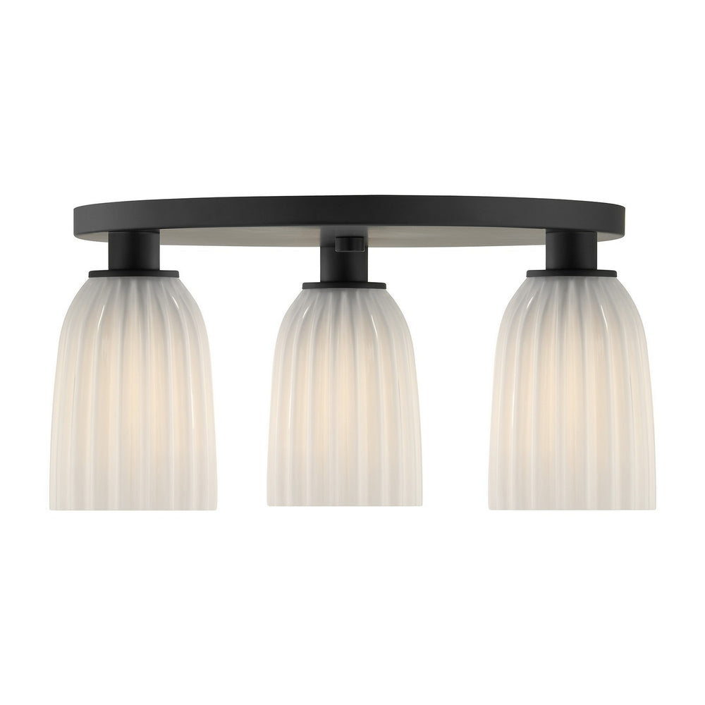 Savoy House - Three Light Flush Mount - Baldwin - Matte Black- Union Lighting Luminaires Decor