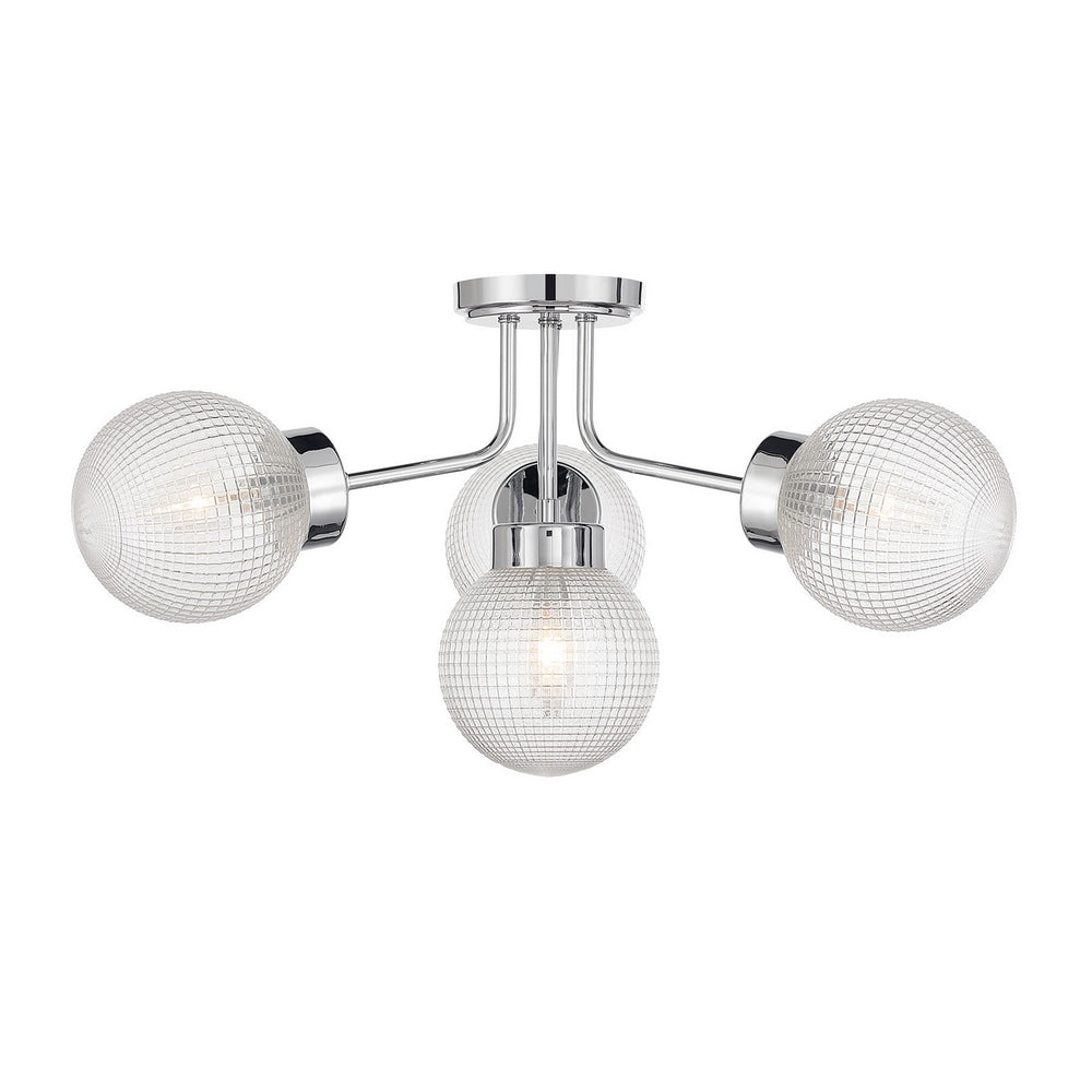 Savoy House - Four Light Semi-Flush Mount - Coral - Chrome- Union Lighting Luminaires Decor