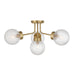 Savoy House - Four Light Semi-Flush Mount - Coral - Warm Brass- Union Lighting Luminaires Decor