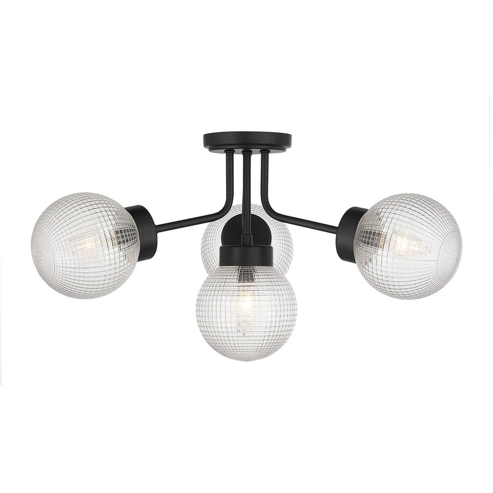 Savoy House - Four Light Semi-Flush Mount - Coral - Matte Black- Union Lighting Luminaires Decor