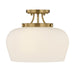 Savoy House - Three Light Semi-Flush Mount - Octave - Warm Brass- Union Lighting Luminaires Decor
