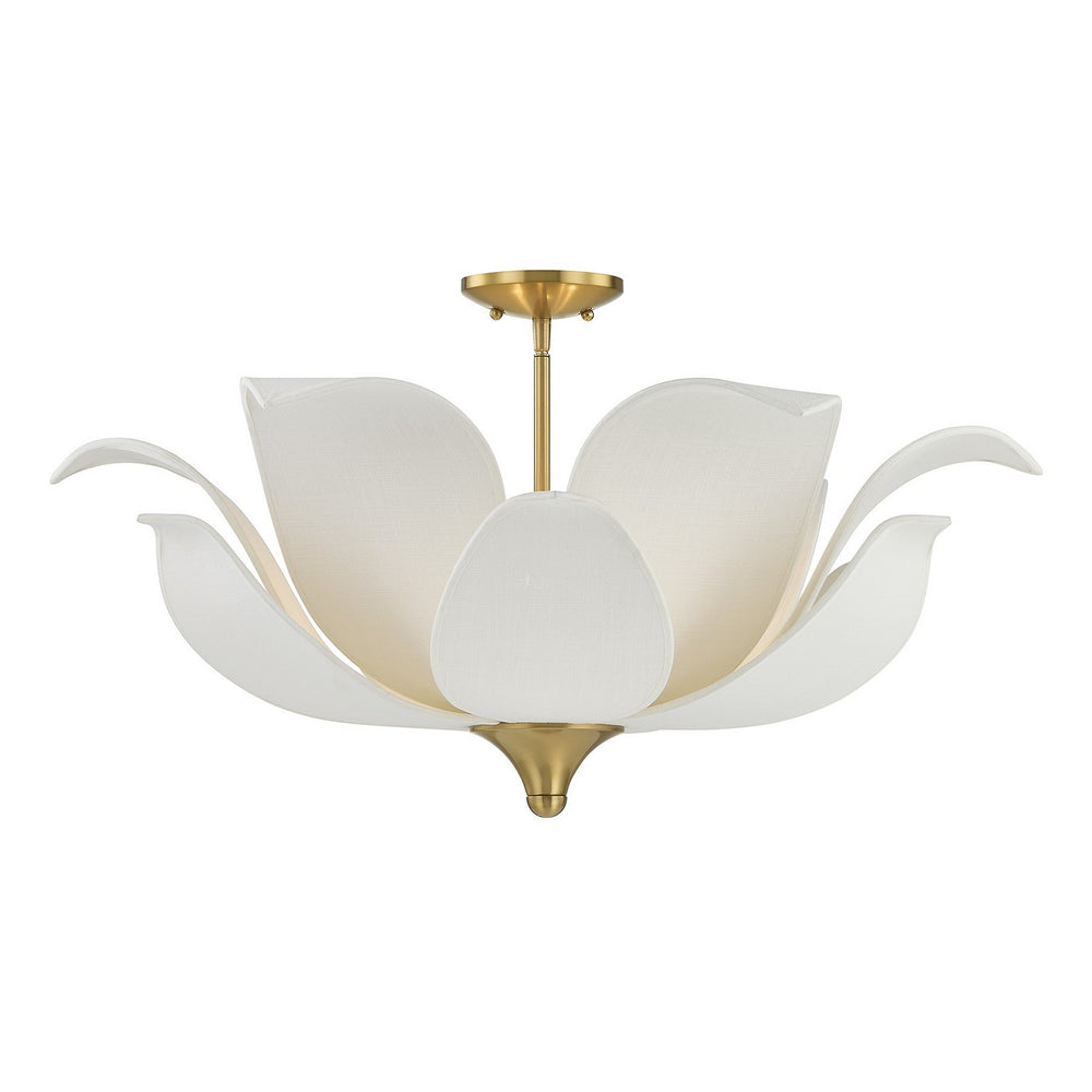 Savoy House - Six Light Convertible Semi-Flush/Pendant - Elsie - Warm Brass- Union Lighting Luminaires Decor