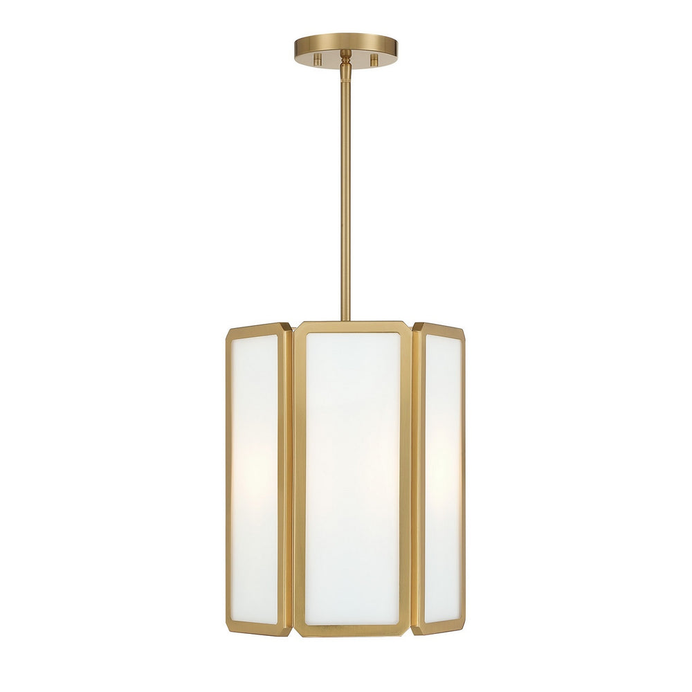 Savoy House - Three Light Pendant - Leeds - Warm Brass- Union Lighting Luminaires Decor