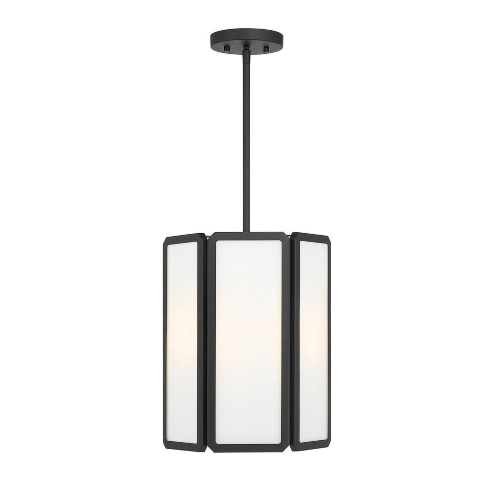 Savoy House - Three Light Pendant - Leeds - Matte Black- Union Lighting Luminaires Decor