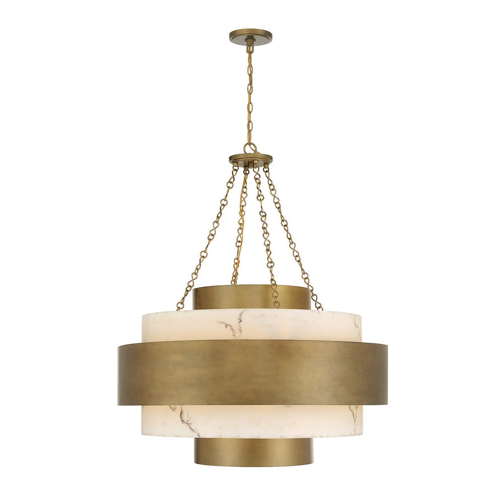 Savoy House - Eight Light Pendant - Davenport - Antique Patina- Union Lighting Luminaires Decor