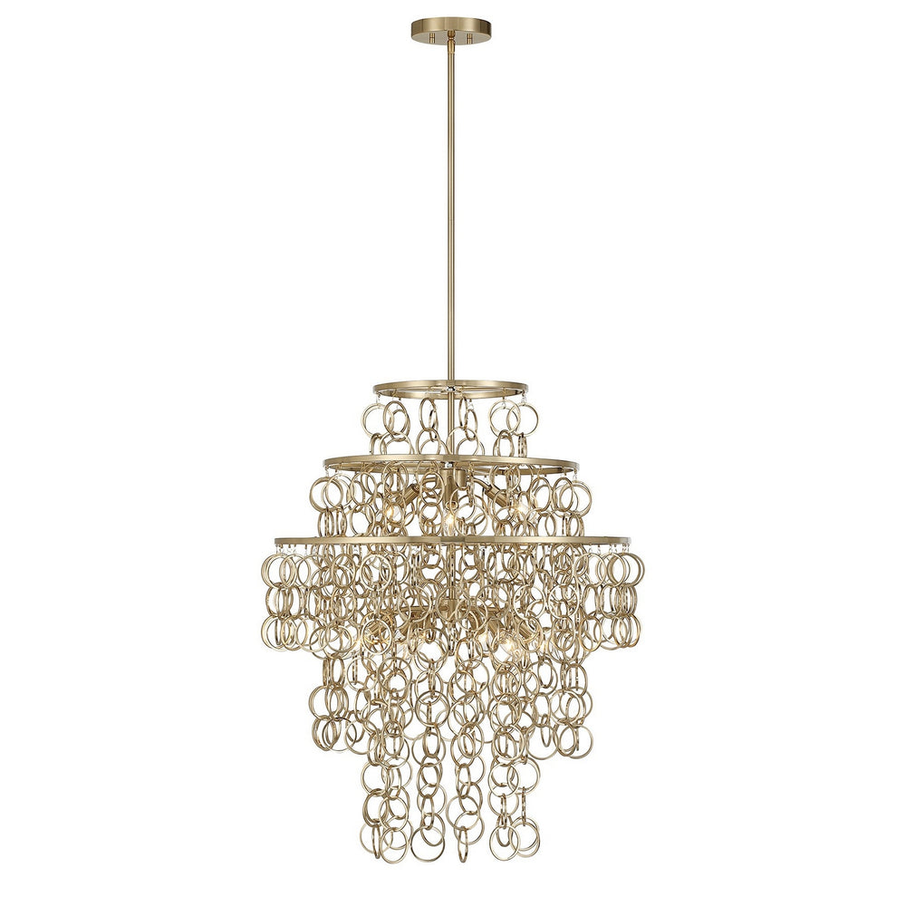 Savoy House - Nine Light Pendant - Sententas - Noble Brass- Union Lighting Luminaires Decor