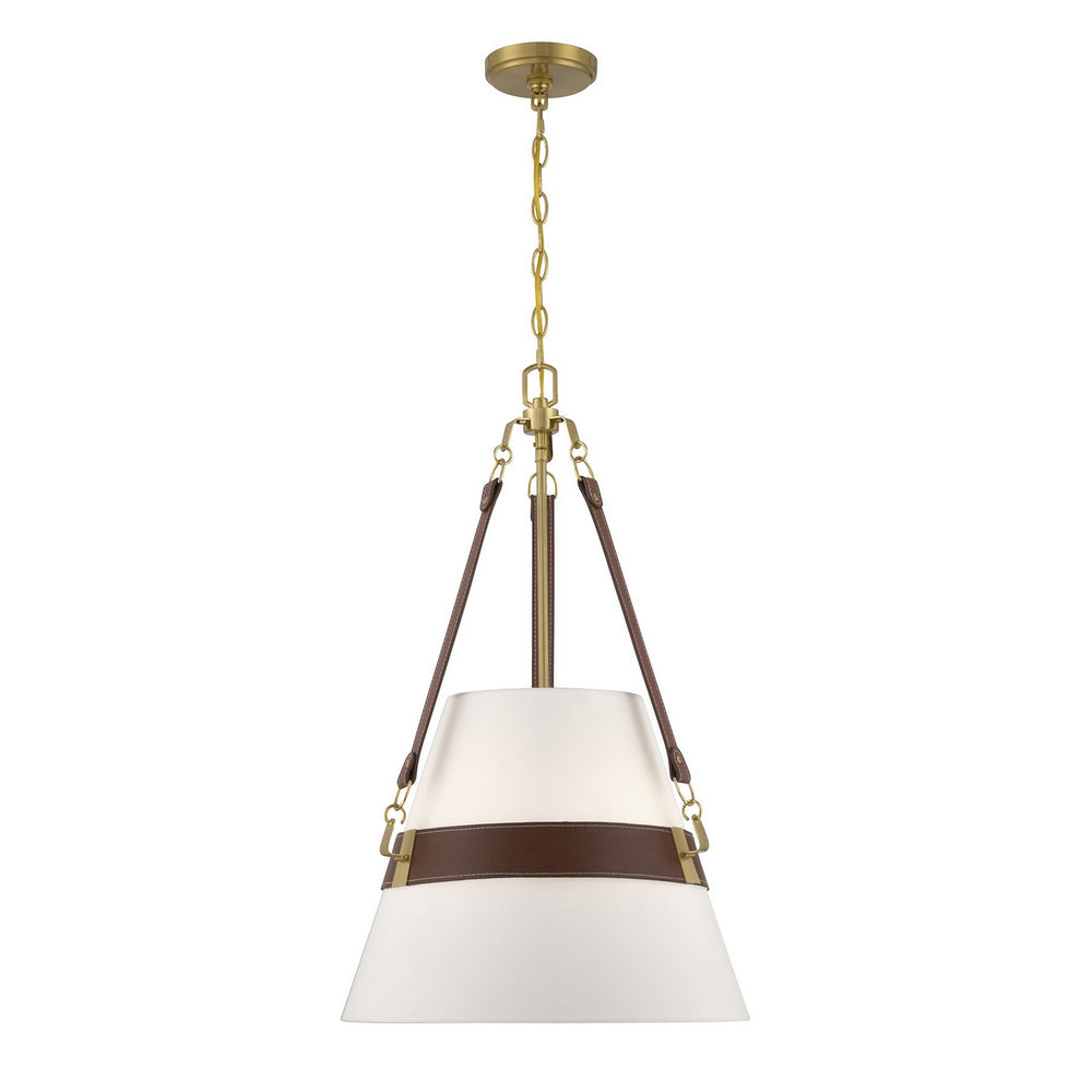 Savoy House - Three Light Pendant - Corinth - Warm Brass- Union Lighting Luminaires Decor