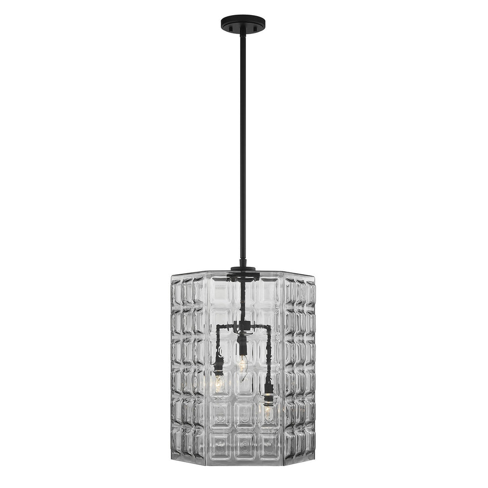 Savoy House - Three Light Pendant - Reddick - Matte Black- Union Lighting Luminaires Decor