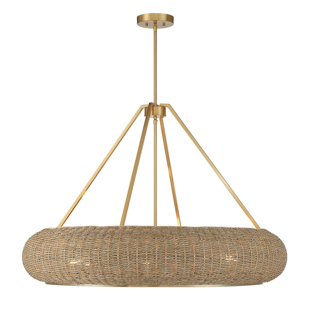 Savoy House - Six Light Pendant - Gaia - Warm Brass- Union Lighting Luminaires Decor