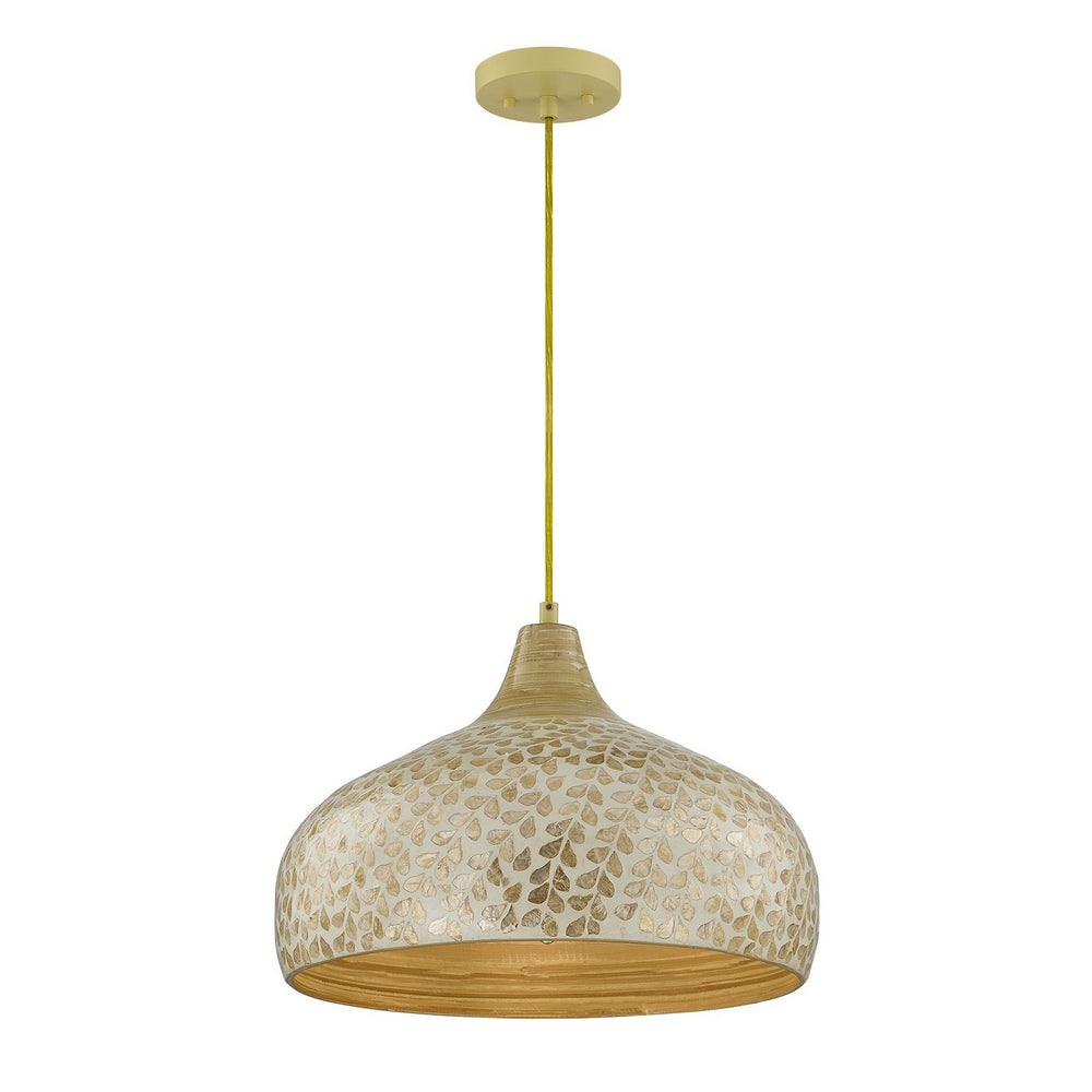 Savoy House - One Light Pendant - Kemp - Ivory/Gold Shell- Union Lighting Luminaires Decor