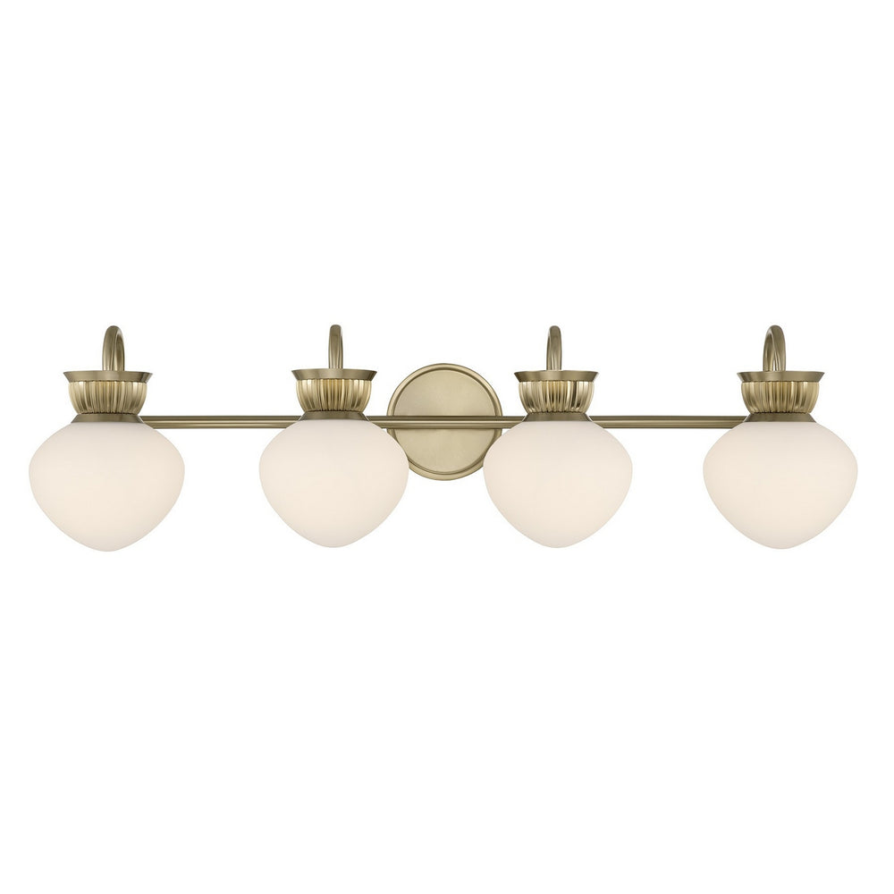 Savoy House - Four Light Bathroom Vanity - Melbourne - Noble Brass- Union Lighting Luminaires Decor