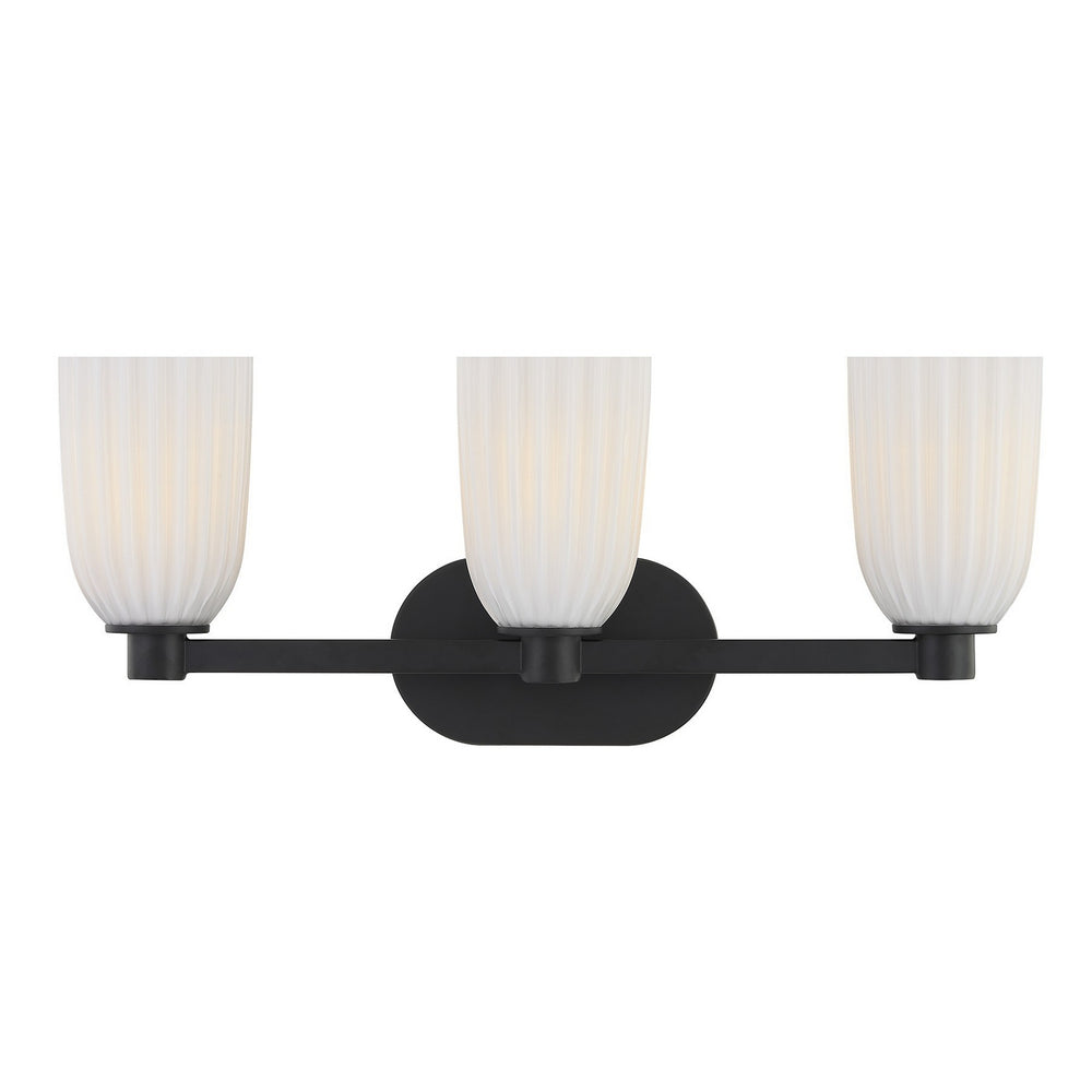 Savoy House - Three Light Bathroom Vanity - Baldwin - Matte Black- Union Lighting Luminaires Decor