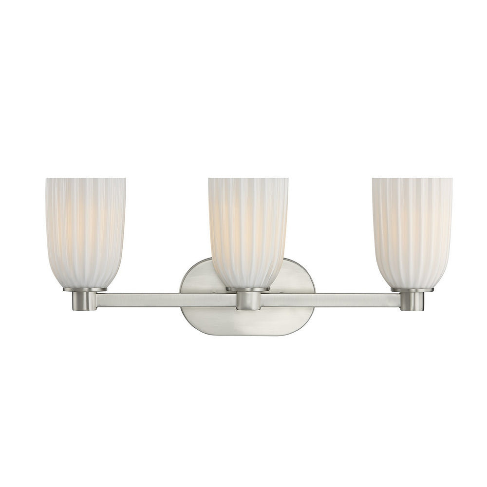 Savoy House - Three Light Bathroom Vanity - Baldwin - Satin Nickel- Union Lighting Luminaires Decor