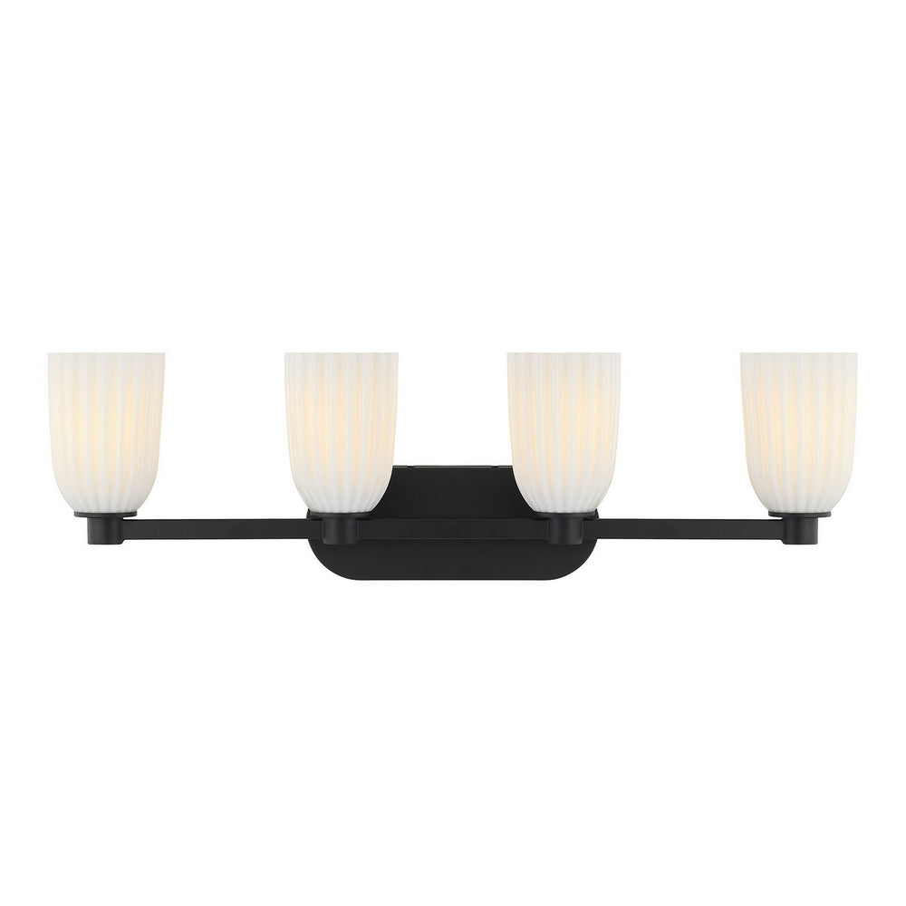 Savoy House - Four Light Bathroom Vanity - Baldwin - Matte Black- Union Lighting Luminaires Decor