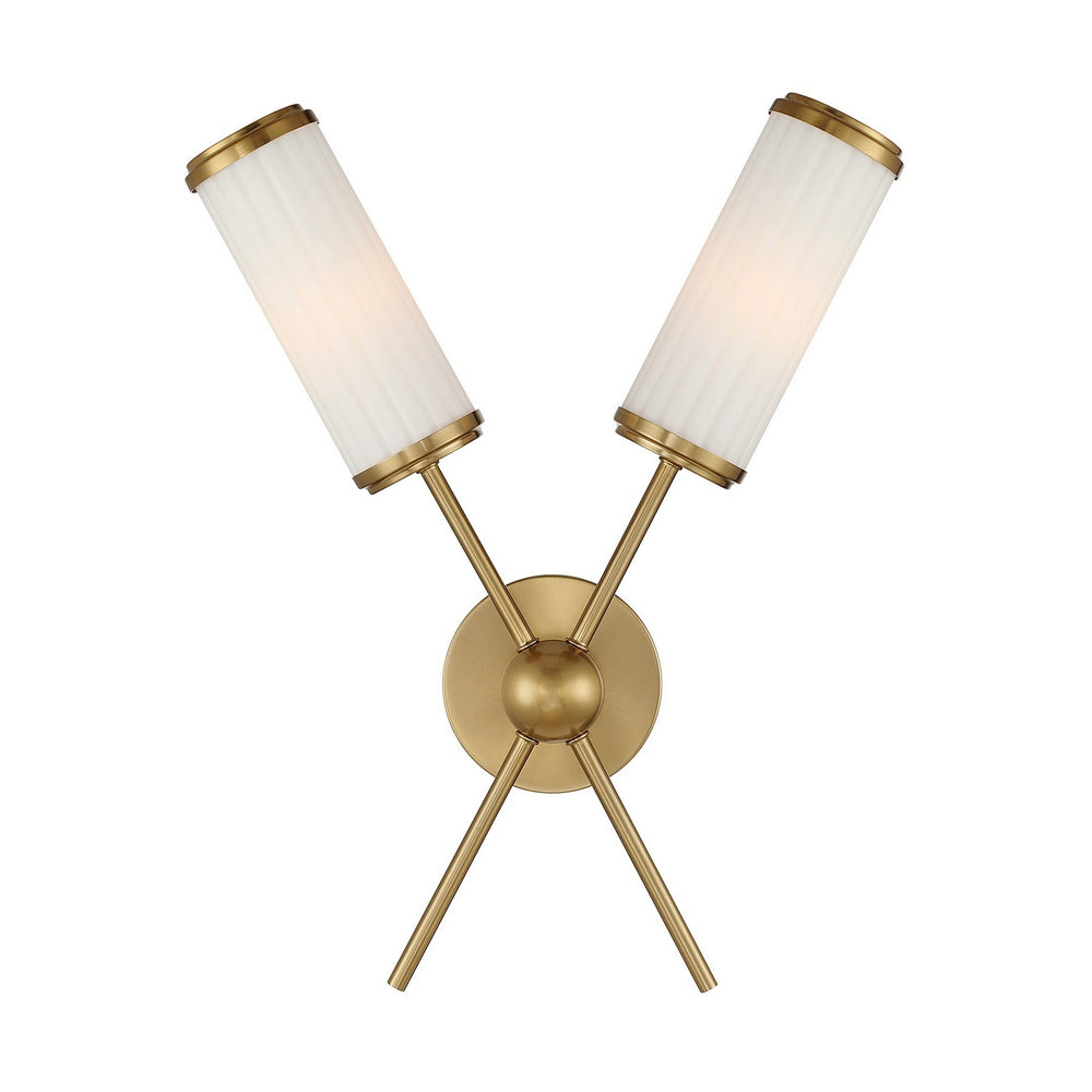 Savoy House - Two Light Wall Sconce - Denison - Warm Brass- Union Lighting Luminaires Decor