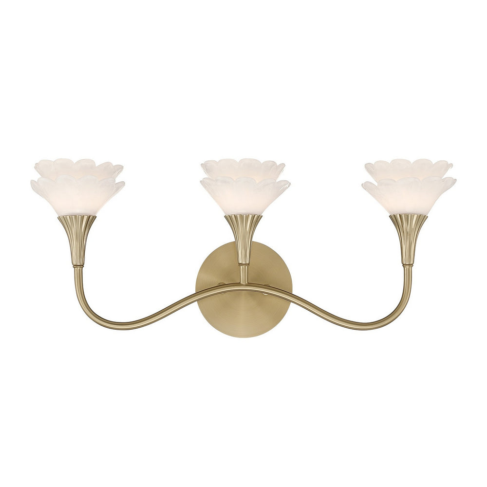 Savoy House - Three Light Bathroom Vanity - Florena - Noble Brass- Union Lighting Luminaires Decor