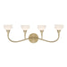 Savoy House - Four Light Bathroom Vanity - Florena - Noble Brass- Union Lighting Luminaires Decor