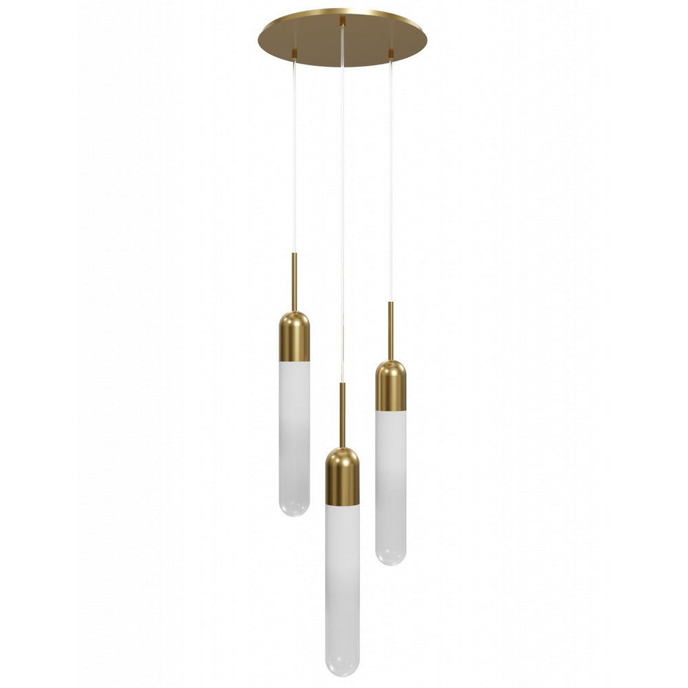 Avenue Lighting - Three Light Pendant - Tribeca - Aged Brass- Union Lighting Luminaires Decor