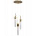 Avenue Lighting - Three Light Pendant - Tribeca - Aged Brass- Union Lighting Luminaires Decor