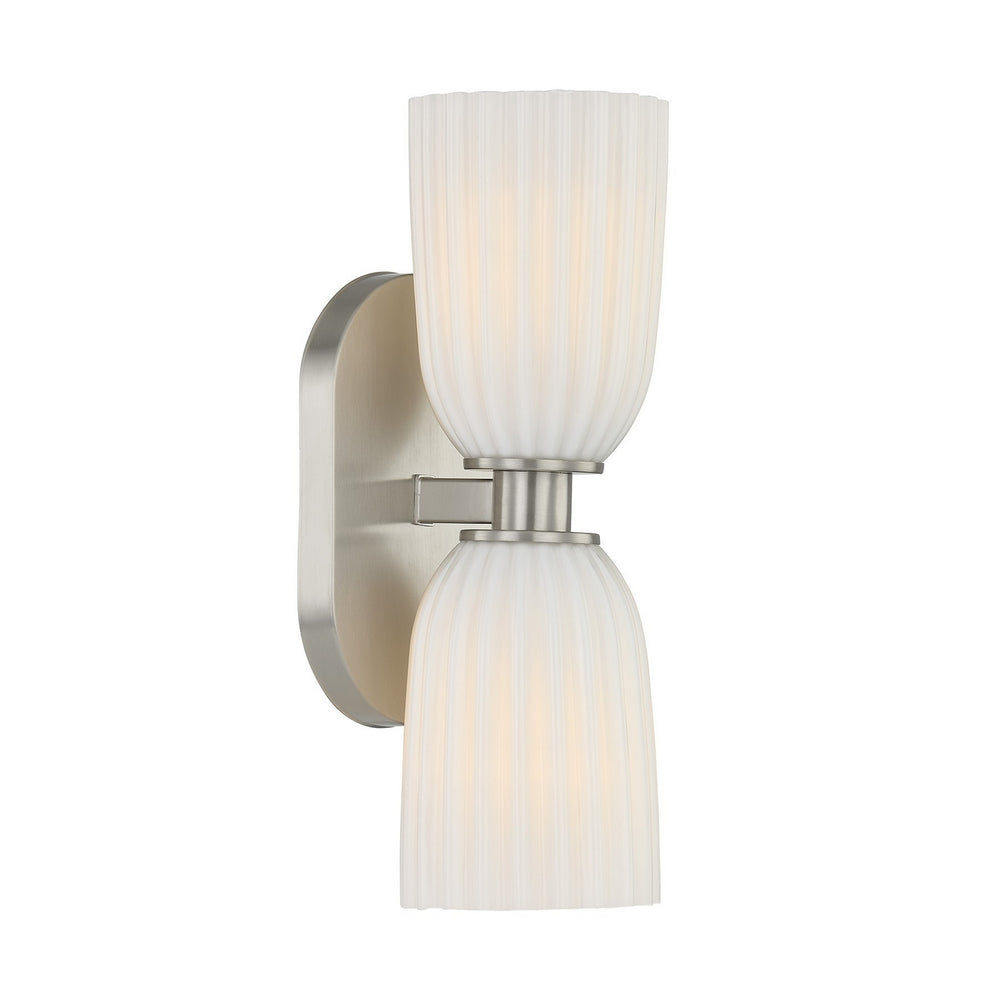 Savoy House - Two Light Wall Sconce - Baldwin - Satin Nickel- Union Lighting Luminaires Decor