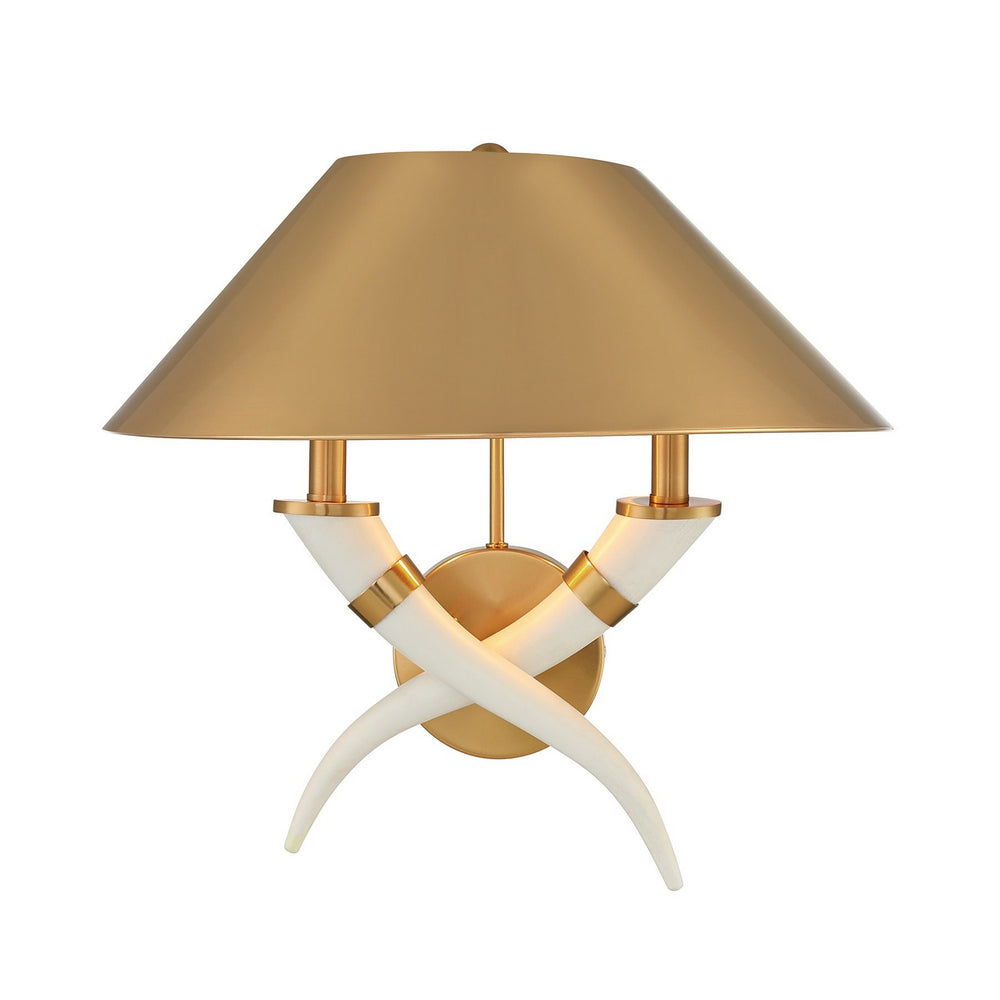 Savoy House - Two Light Wall Sconce - Hearne - Warm Brass- Union Lighting Luminaires Decor