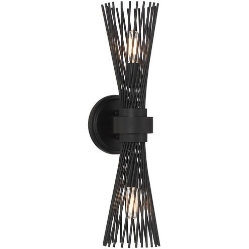 Savoy House - Two Light Wall Sconce - Longfellow - Matte Black- Union Lighting Luminaires Decor