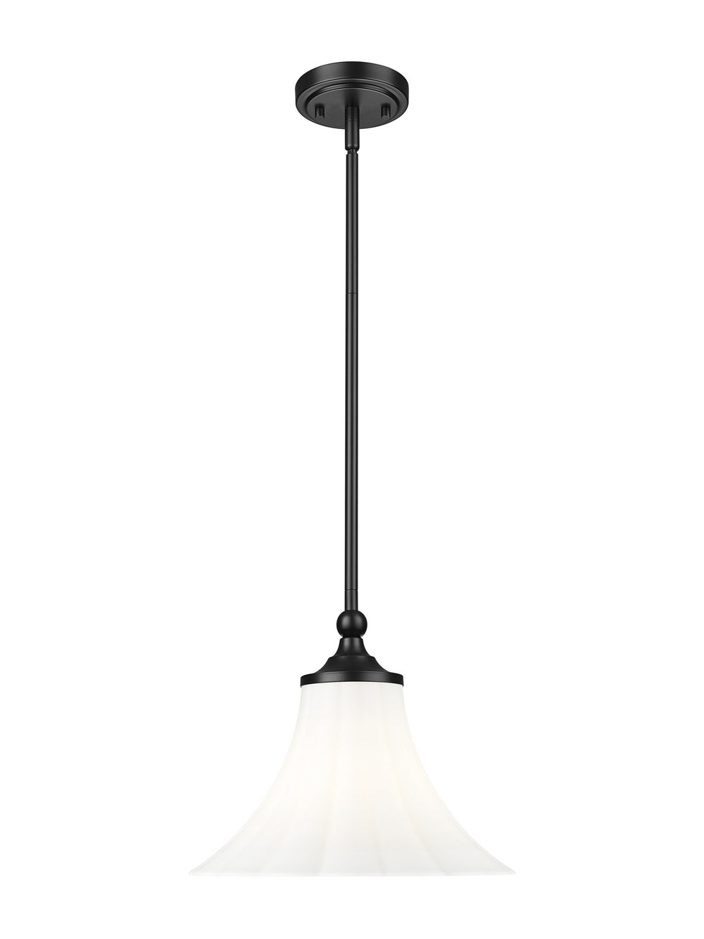 Z-Lite Canada - One Light Pendant - Fleur - Matte Black- Union Lighting Luminaires Decor