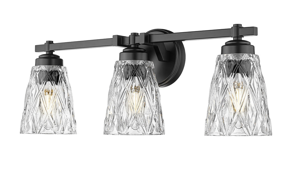 Z-Lite Canada - Three Light Vanity - Andree - Matte Black- Union Lighting Luminaires Decor