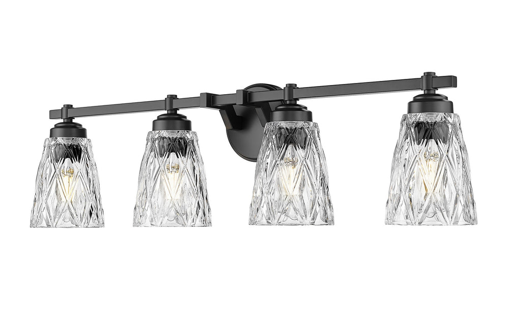Z-Lite Canada - Four Light Vanity - Andree - Matte Black- Union Lighting Luminaires Decor