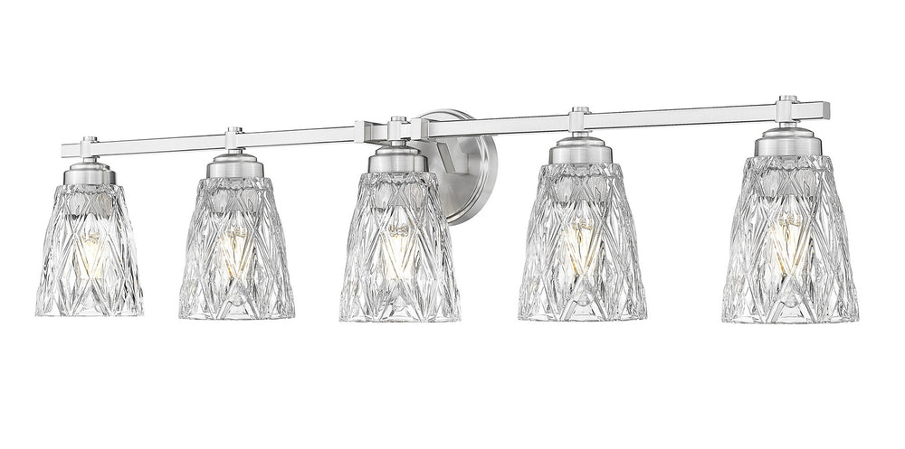 Z-Lite Canada - Five Light Vanity - Andree - Brushed Nickel- Union Lighting Luminaires Decor