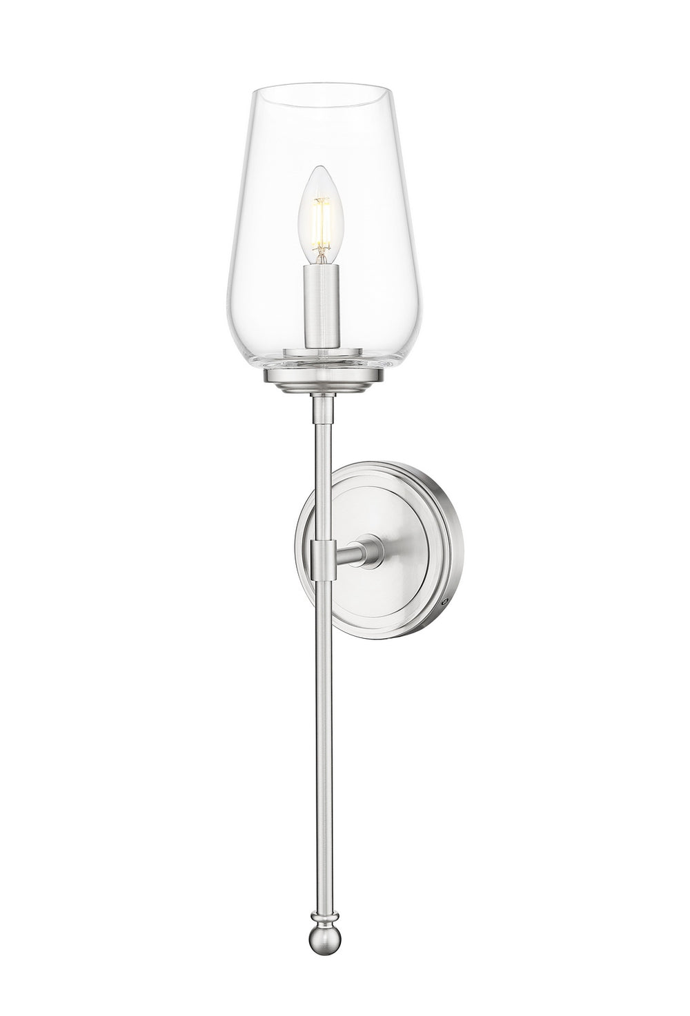 Z-Lite Canada - One Light Wall Sconce - Dominique - Brushed Nickel- Union Lighting Luminaires Decor