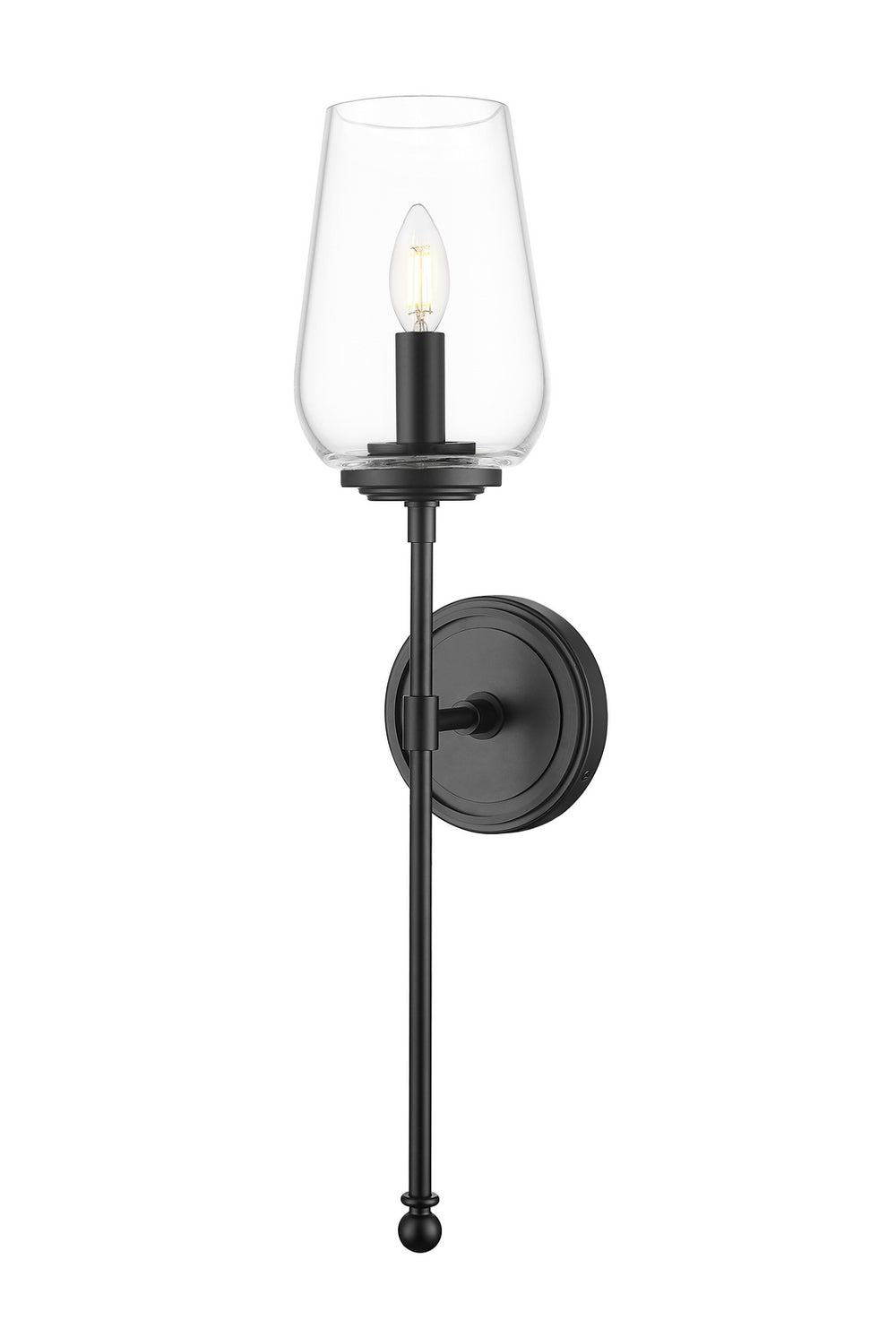 Z-Lite Canada - One Light Wall Sconce - Dominique - Matte Black- Union Lighting Luminaires Decor