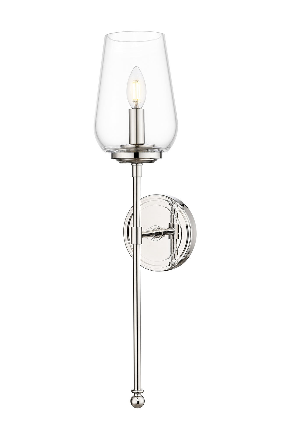 Z-Lite Canada - One Light Wall Sconce - Dominique - Polished Nickel- Union Lighting Luminaires Decor