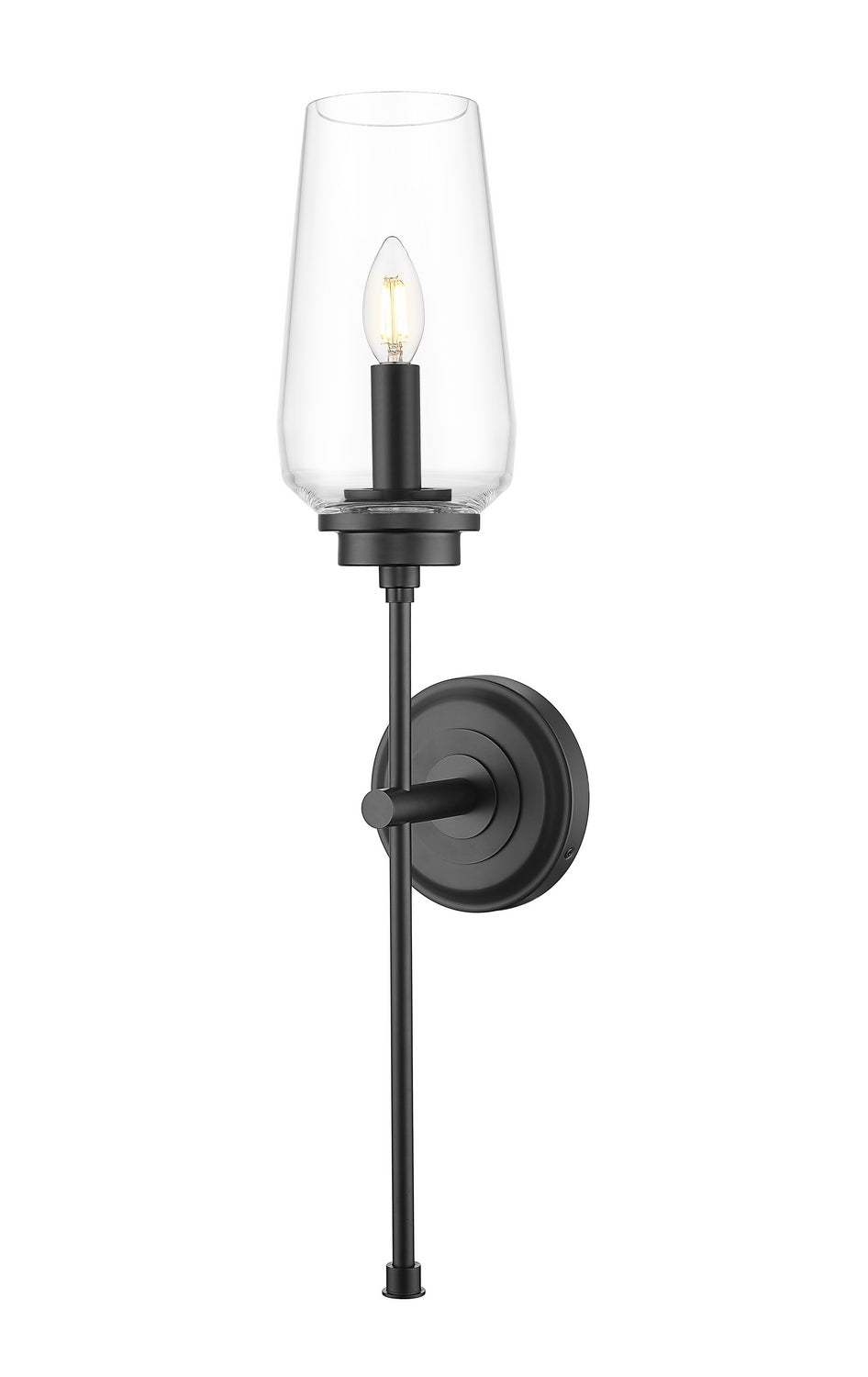 Z-Lite Canada - One Light Wall Sconce - Clara - Matte Black- Union Lighting Luminaires Decor