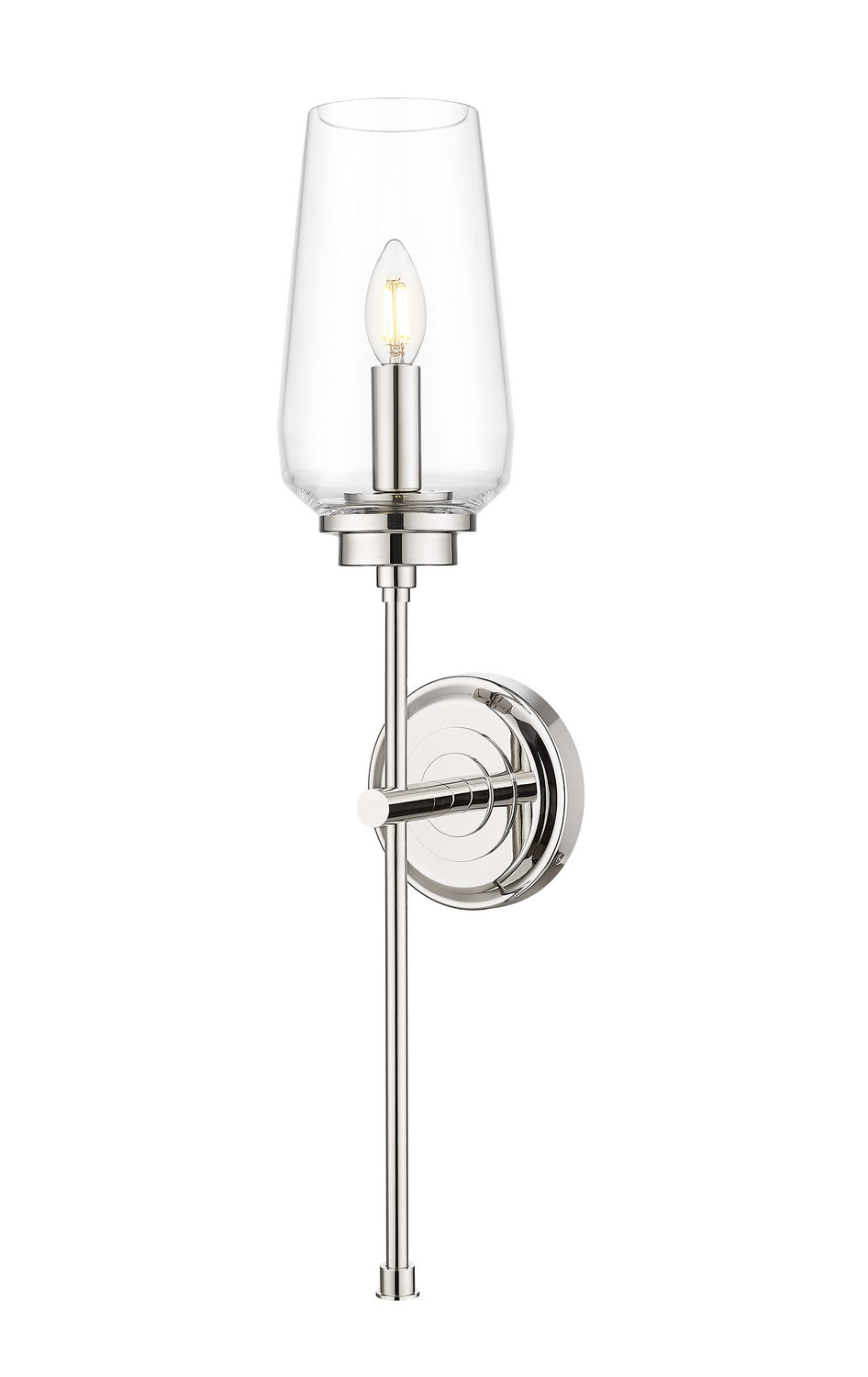 Z-Lite Canada - One Light Wall Sconce - Clara - Polished Nickel- Union Lighting Luminaires Decor