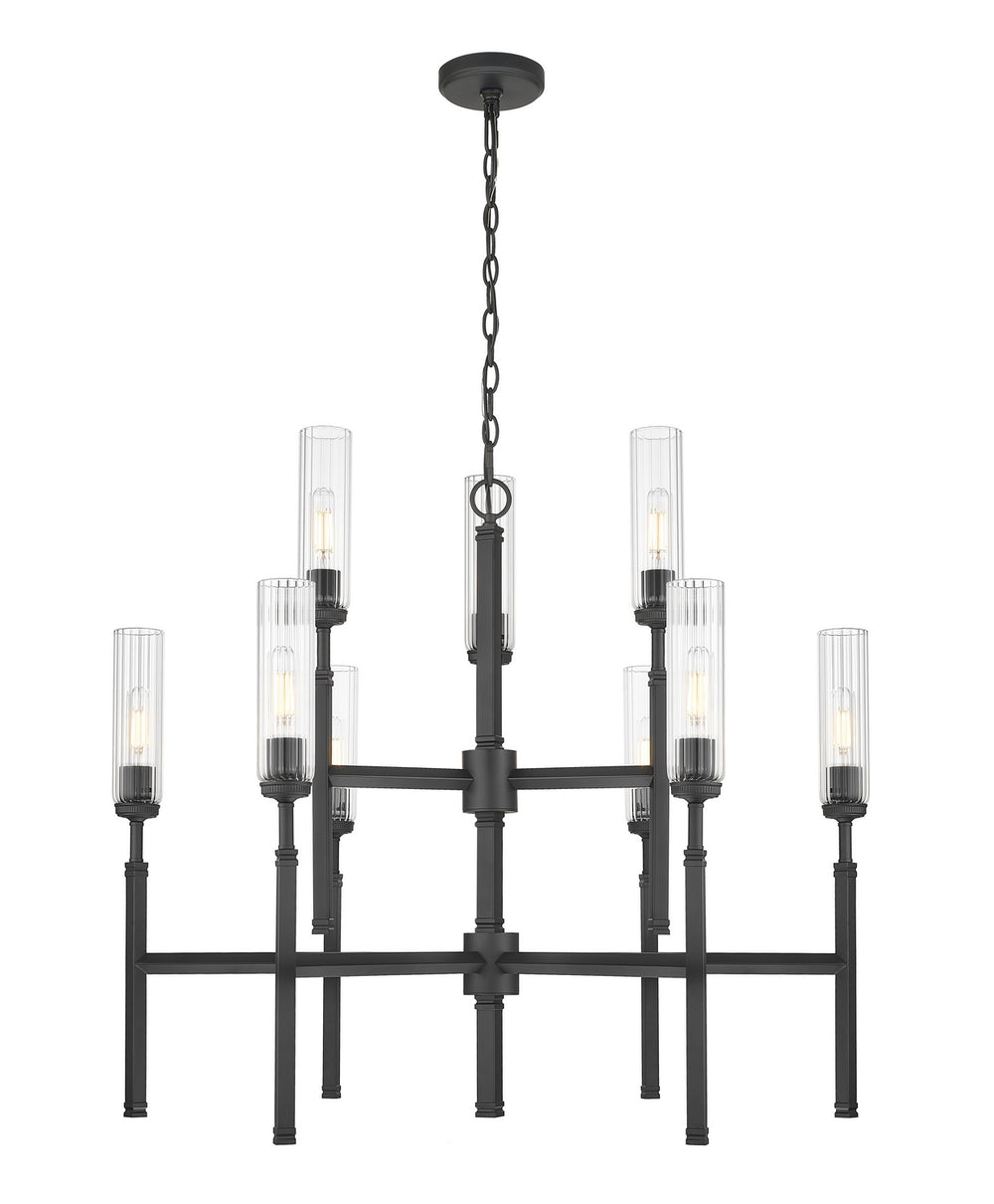 Z-Lite Canada - Nine Light Chandelier - Esme - Matte Black- Union Lighting Luminaires Decor