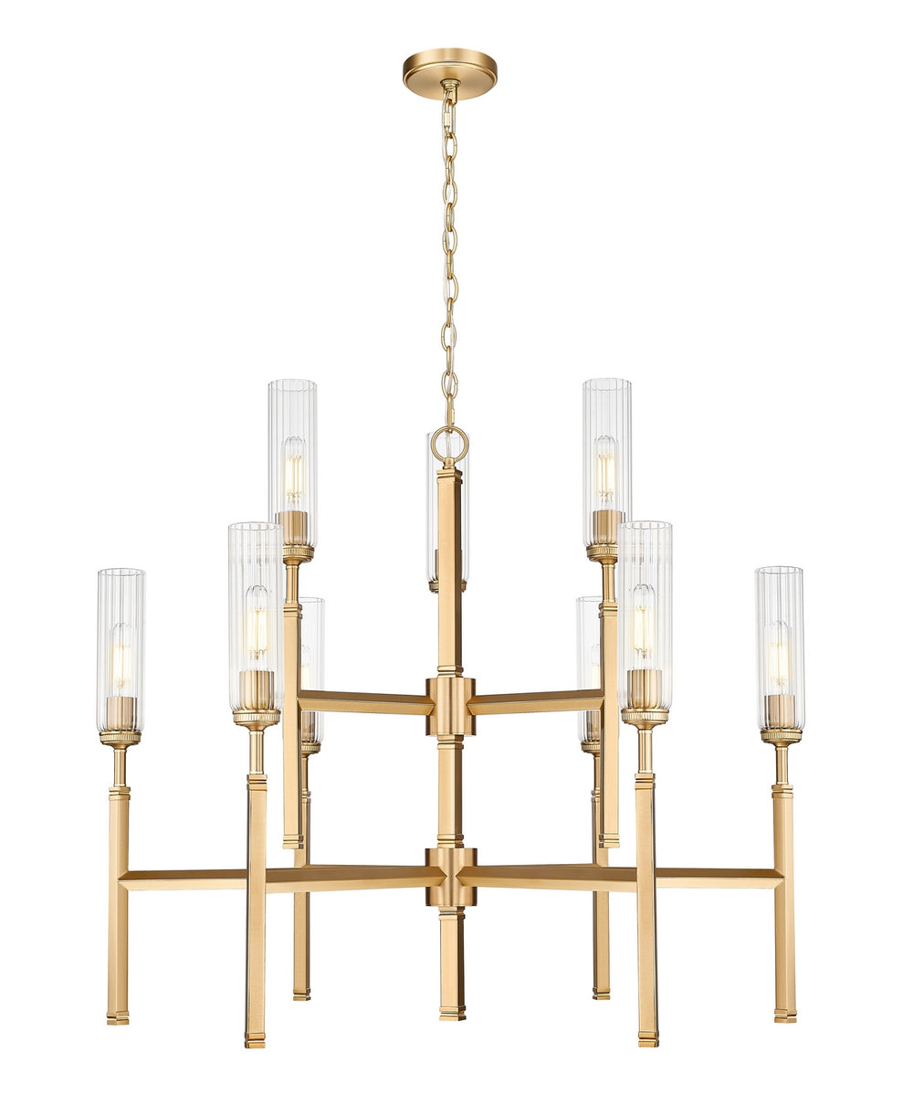 Z-Lite Canada - Nine Light Chandelier - Esme - Modern Gold- Union Lighting Luminaires Decor