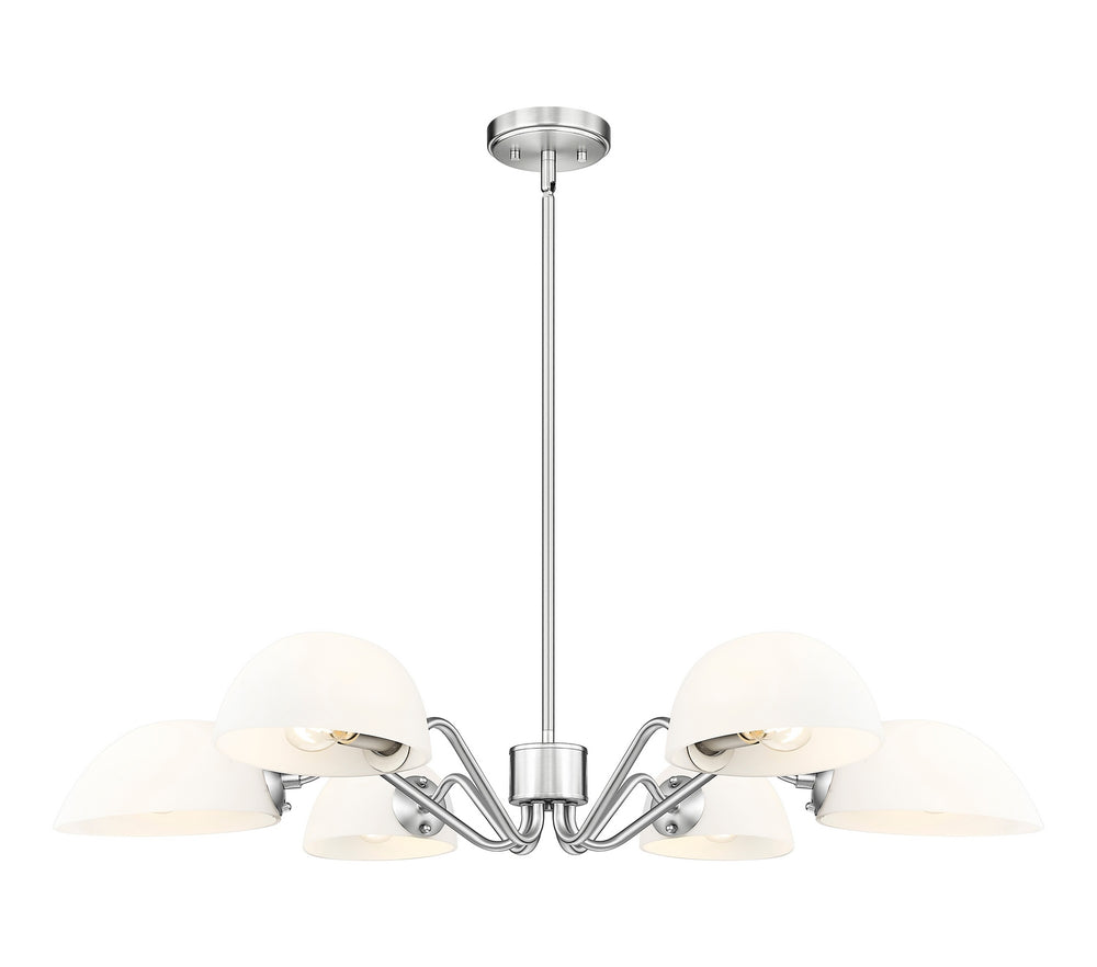 Z-Lite Canada - Six Light Chandelier - Breton - Brushed Nickel- Union Lighting Luminaires Decor