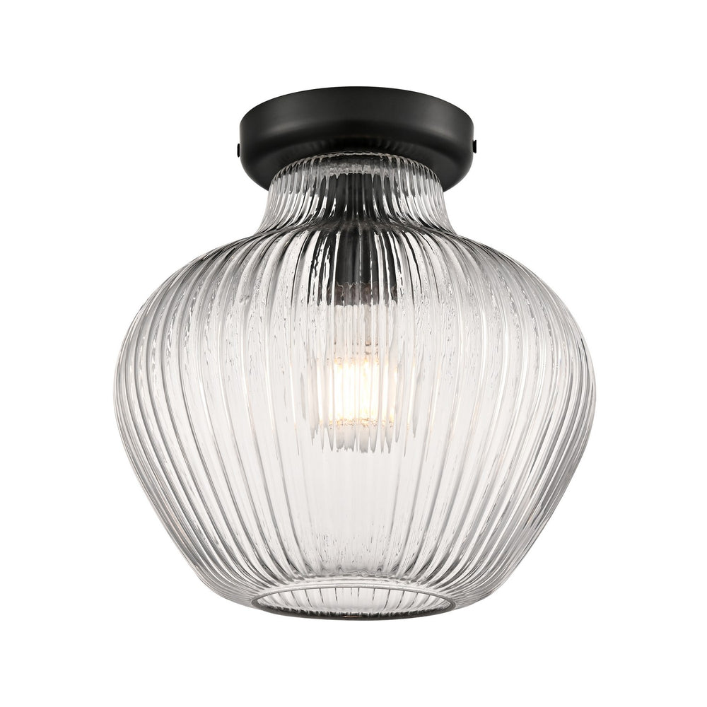 DVI Canada - One Light Flushmount - Notre Dame - Ebony- Union Lighting Luminaires Decor