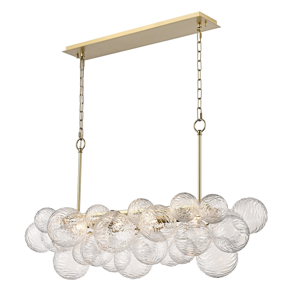 DVI Canada - Six Light Linear Pendant - Comet - Painted Satin Brass- Union Lighting Luminaires Decor