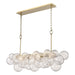 DVI Canada - Six Light Linear Pendant - Comet - Painted Satin Brass- Union Lighting Luminaires Decor