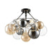DVI Canada - Three Light Semi-Flush Mount - Comet - Ebony w/Multi Colored Glass- Union Lighting Luminaires Decor