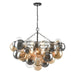 DVI Canada - Six Light Chandelier - Comet - Ebony w/Multi Colored Glass- Union Lighting Luminaires Decor