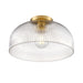 DVI Canada - One Light Semi Flush Mount - Hariette - Brass- Union Lighting Luminaires Decor