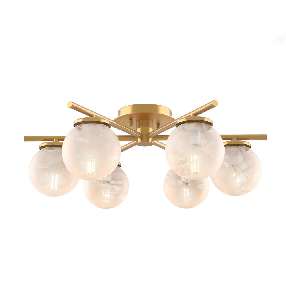 DVI Canada - Six Light Flushmount - Cirrus - Brass- Union Lighting Luminaires Decor