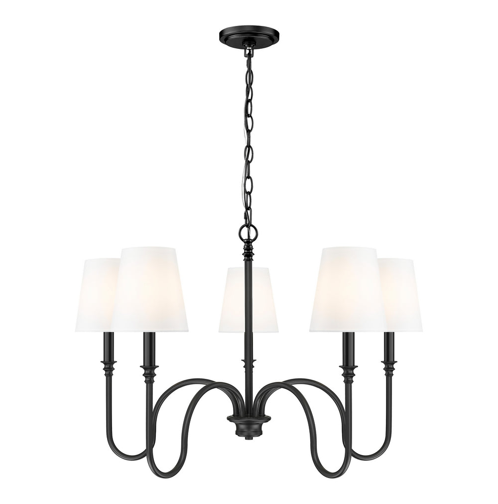 Z-Lite Canada - Five Light Chandelier - Jisele - Matte Black- Union Lighting Luminaires Decor