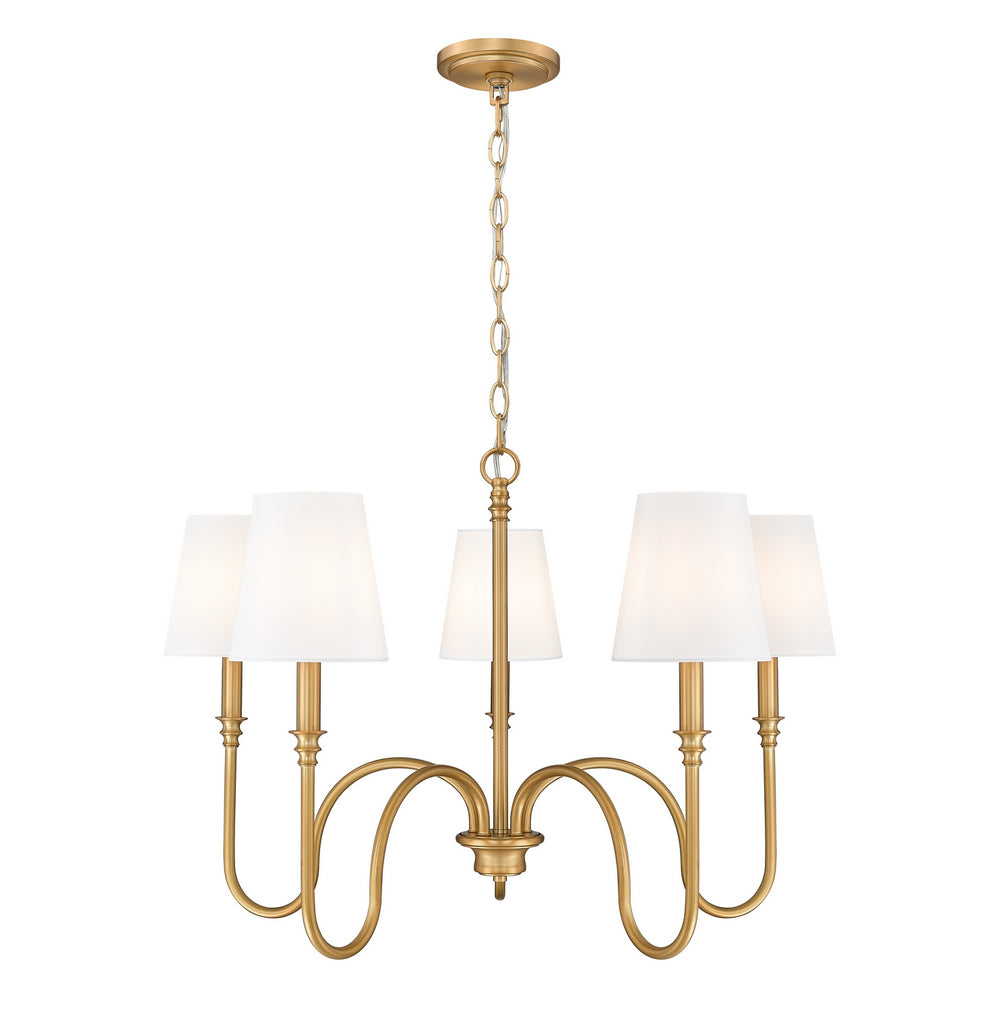 Z-Lite Canada - Five Light Chandelier - Jisele - Rubbed Brass- Union Lighting Luminaires Decor